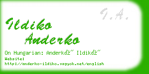 ildiko anderko business card